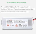 DC-DC Converter Electronic Transformer Buck Converter for Electric Bike 36-72V to 12V 20A - Image 4