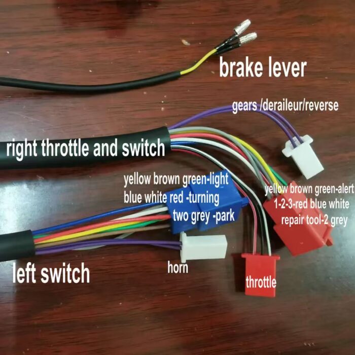Electric Bicycle Throttle Light Turning 3 Gears Reverse Parking Alert Switch Assembly - Image 7