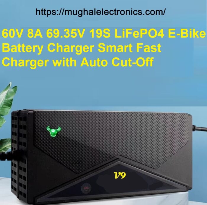 60V 8A 69.35V 19S LiFePO4 E-Bike Battery Charger Smart Fast Charger with Auto Cut-Off - Image 1
