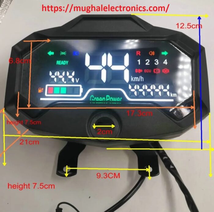 48V/60V/72V Electric ATV & Tricycle LCD Speedometer with Battery Display - Image 1