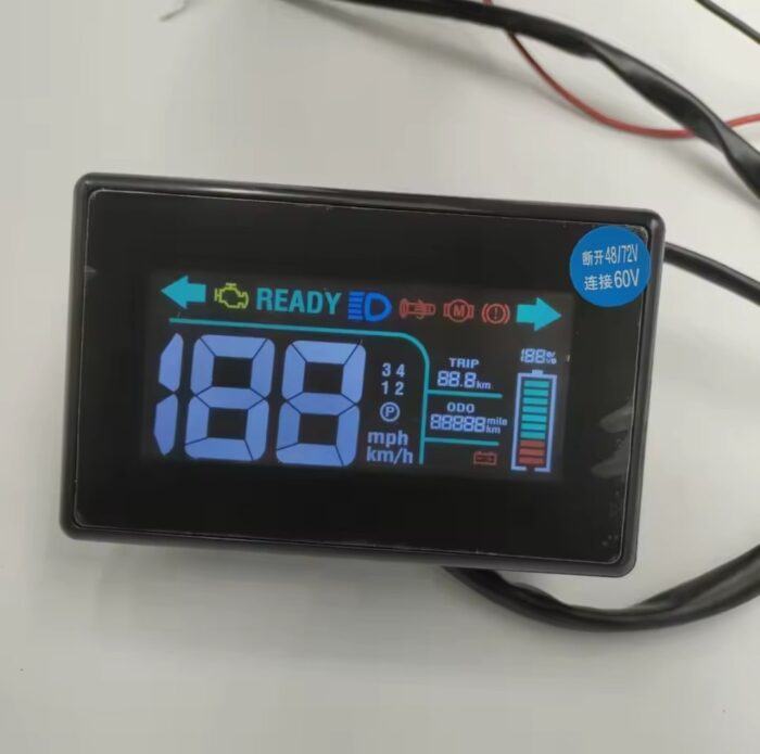 48V/60V/72V Electric Vehicle Speedometer & Battery Meter for Tricycle/Scooter - Image 1