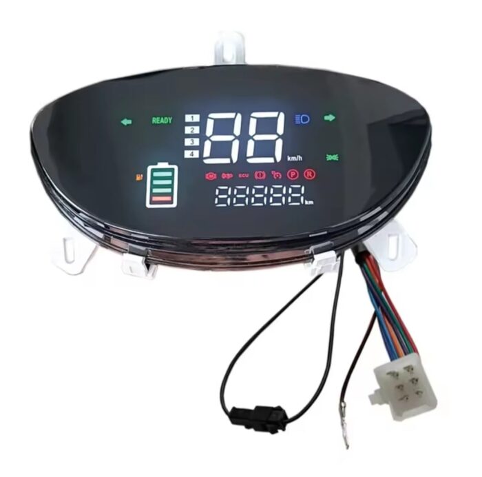 48-72V Smart Digital LCD Speedometer with 6-Pin Interface for Electric Motorcycles - Image 3