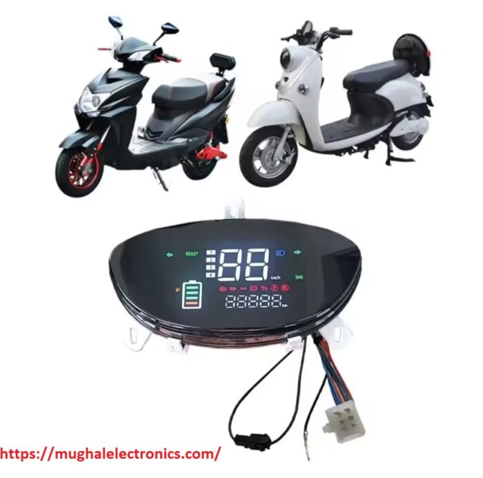 48-72V Smart Digital LCD Speedometer with 6-Pin Interface for Electric Motorcycles - Image 1