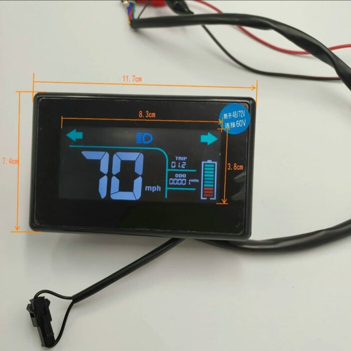 48V/60V/72V Electric Vehicle Speedometer & Battery Meter for Tricycle/Scooter - Image 3