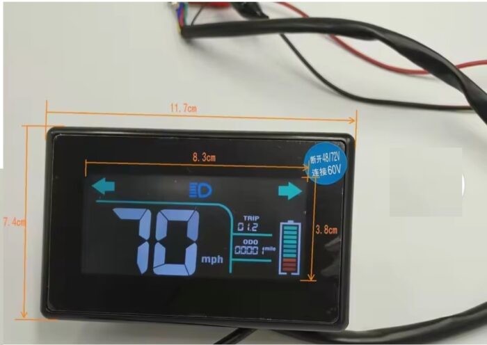 48V/60V/72V Electric Vehicle Speedometer & Battery Meter for Tricycle/Scooter - Image 8