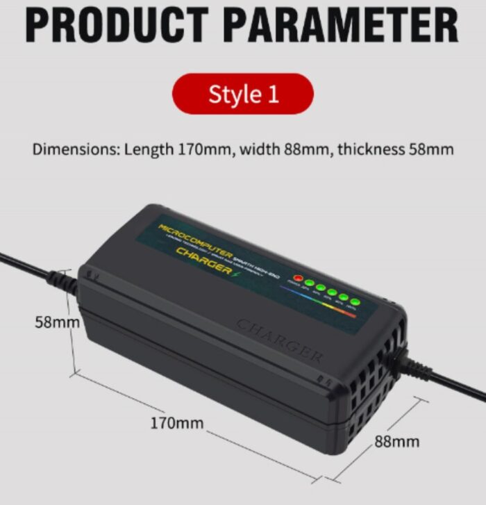 72V 3A 88.8V E-Bike Lead Acid Battery Charger with 6-Level Charge Indicator - Image 5