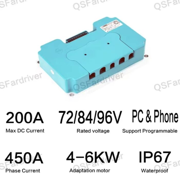 FARDRIVER Nanjing ND72450 72V 200A/450A 3-5KW BLDC PMSM Sine Wave Electric Controller with One-LIN Display - Image 2