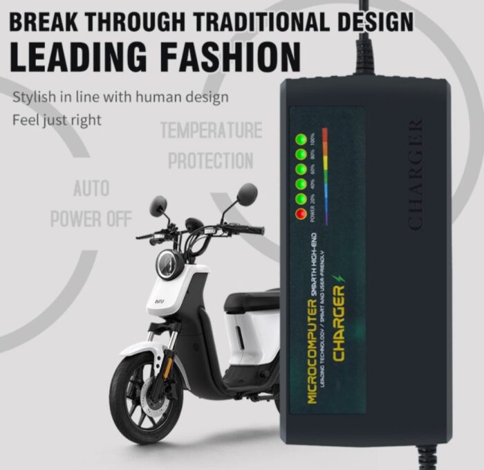 48V 3A 54.6V E-Bike Lithium Li-Ion Battery Charger with 6-Level Charge Indicator - Image 3