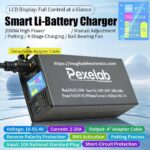 Universal Adjustable 2–20A Battery Charger (10V–92.4V) for Lithium-Ion, LiFePO4, AGM, GEL & Lead Acid Model ABL-2000