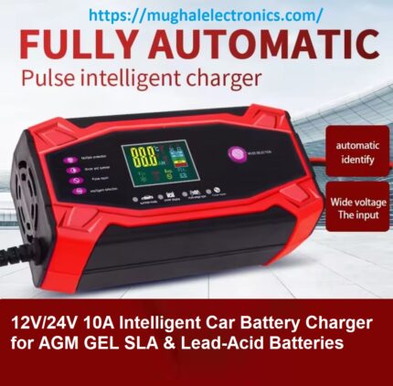 12V/24V 10A Intelligent Car Battery Charger for AGM GEL SLA & Lead-Acid Batteries