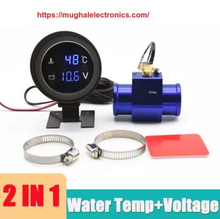 2 in 1 Water Temperature Gauge 28mm Digital LED Meter 12V/24V Universal