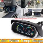 2 in 1 LCD Water Car Temp & Battery Voltage Gauge 12V/24V with 10mm Sensor