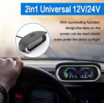 2 in 1 LCD Water Car Temp & Battery Voltage Gauge 12V/24V with 10mm Sensor - Image 3
