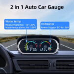 2 in 1 LCD Water Car Temp & Battery Voltage Gauge 12V/24V with 10mm Sensor - Image 2